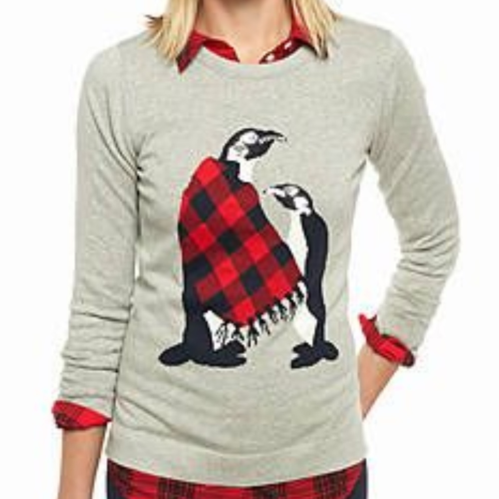 NWT CROWN & IVY Peguin Holiday Sweater in Size XS